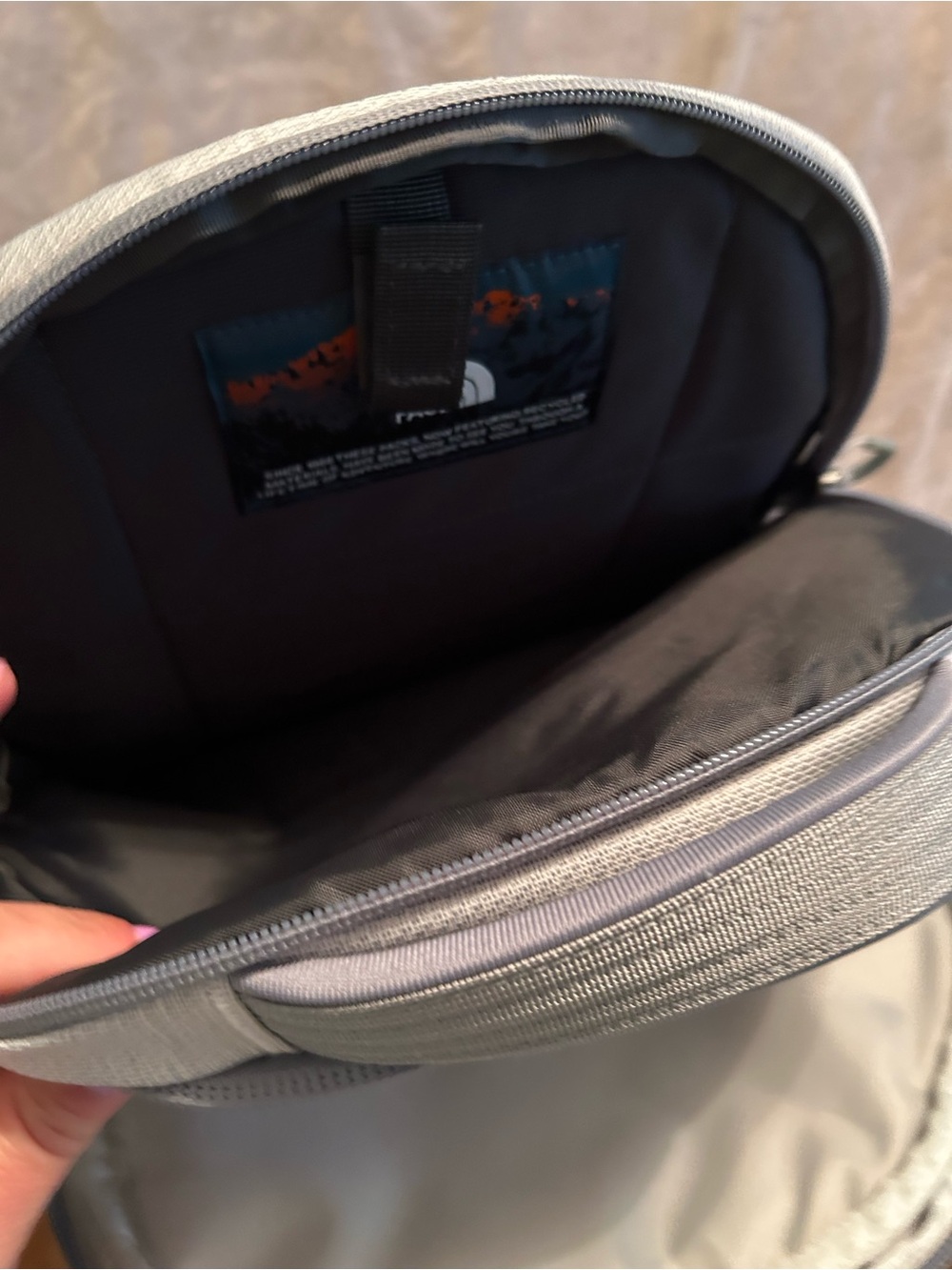 The North Face Borealis Light Gray and Charcoal Backpack - Picture 7 of 14